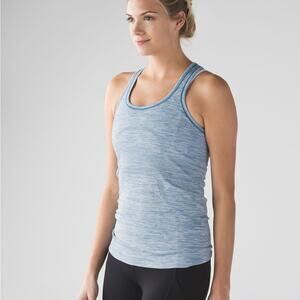 Lululemon Swiftly Tech Racerback Tank Top Seamless Heathered Tofino Teal Size 8
